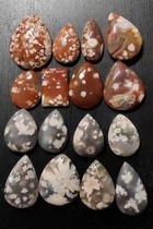 Natural Madagascar cherry blossom agate crystal water drop square pendant carving accessories ornaments