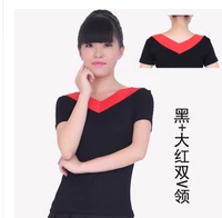 Черный+большой красный двойной v -neck