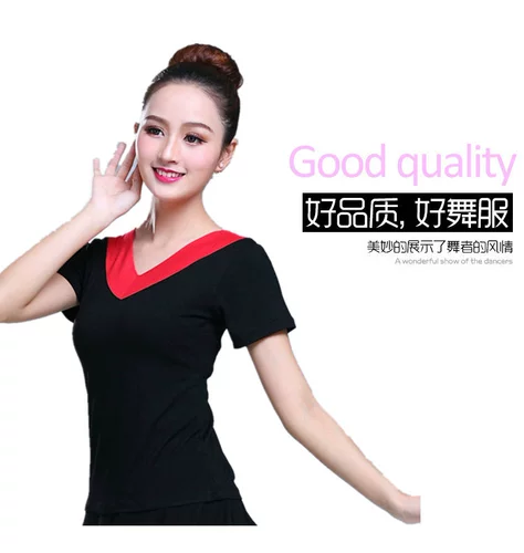 Квадратная танцевальная одежда Новый стиль топы модальная V-образное обращение с коротки