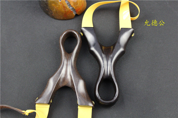 Black sandalwood Uwood solid wood hollowed-out without tying flat leather rib slingshot light fitting far line UL equipped Jiuwei Fox Outdoor Slingshot