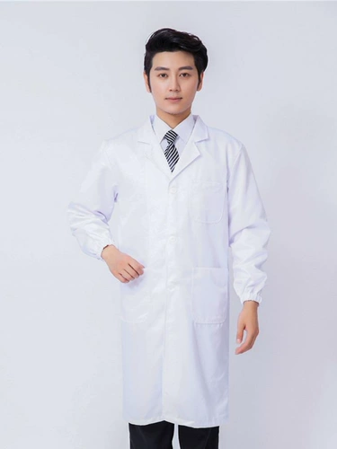 Белый халат, химическая униформа медсестры для школьников для работы, увеличенная толщина, короткий рукав