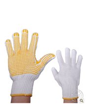 Non-slip breathable point plastic gluing Semi-glue construction handling operation Pure cotton white yarn cotton thread Labor protection dispensing gloves