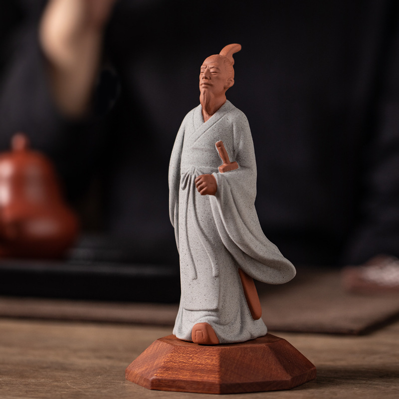 Qu the Original Ornaments, Historical Figures, Chinese-Style Purple Sand Ceramic Sculptures, Living Room, Study, Desktop Decoration, Crafts Ornaments Qu the Original Ornaments, Historical Figures, Chinese-Style Purple Sand Ceramic Sculptures, Living Room, Study, Desktop Decoration, Crafts Ornaments