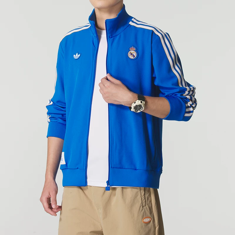 Adidas, мужская весенняя королевская футбольная куртка, тренд сезона