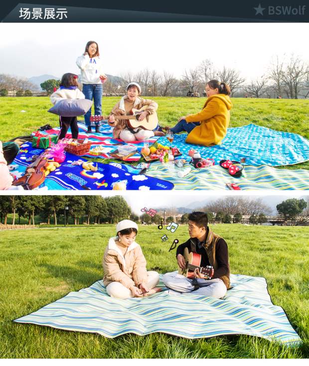 Picnic mat ẩm pad ngoài trời dày dày đi chơi hoang dã mùa xuân du lịch thảm cỏ di động dã ngoại vải mat - Thảm chống ẩm / Mat / Gối khăn trải đi picnic