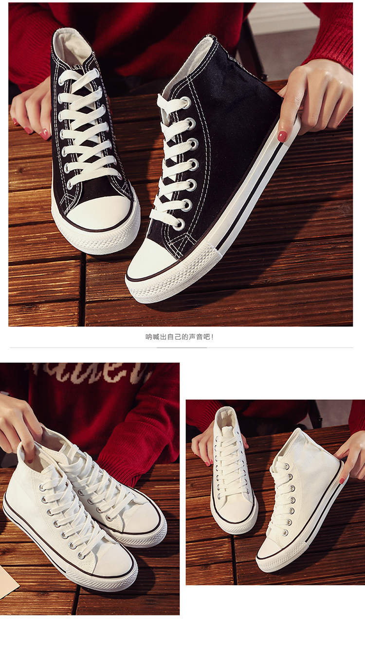 Mùa xuân 2018 giày cao gót màu đen đế bằng nữ giày sneaker nữ