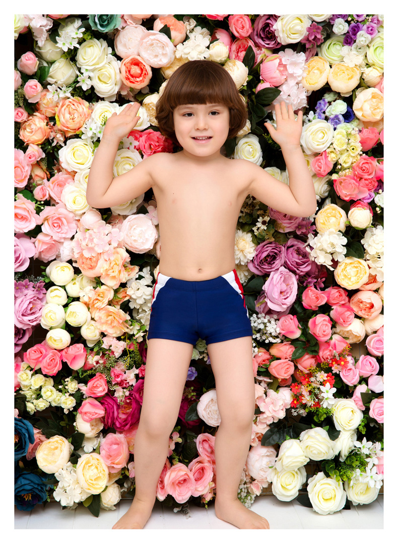 Shu Man Children Đồ bơi Quần short Xiao Zhong Tong Dây đeo chặt chẽ và thoải mái Đồ bơi màu tương phản Đồ bơi - Bộ đồ bơi của Kid đồ bơi bé gái
