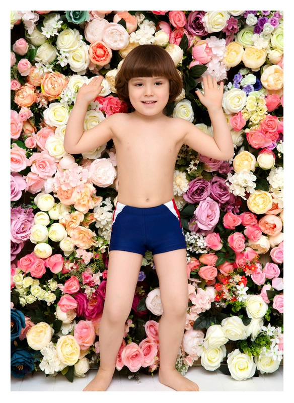 Shu Man Children Đồ bơi Quần short Xiao Zhong Tong Dây đeo chặt chẽ và thoải mái Đồ bơi màu tương phản Đồ bơi - Bộ đồ bơi của Kid bộ bơi dài tay bé gái
