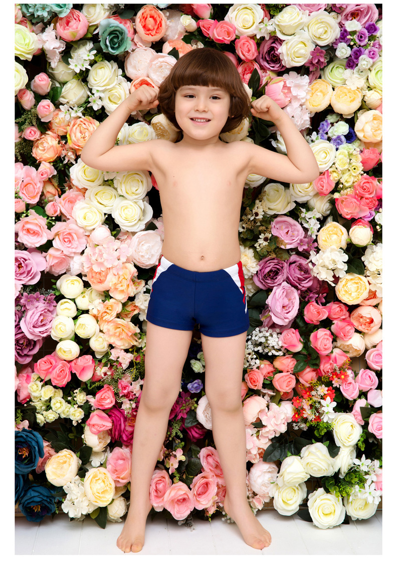Shu Man Children Đồ bơi Quần short Xiao Zhong Tong Dây đeo chặt chẽ và thoải mái Đồ bơi màu tương phản Đồ bơi - Bộ đồ bơi của Kid đồ bơi bé gái