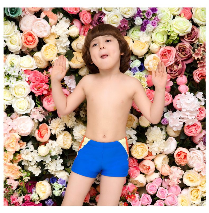 Shu Man Children Đồ bơi Quần short Xiao Zhong Tong Dây đeo chặt chẽ và thoải mái Đồ bơi màu tương phản Đồ bơi - Bộ đồ bơi của Kid đồ bơi bé gái