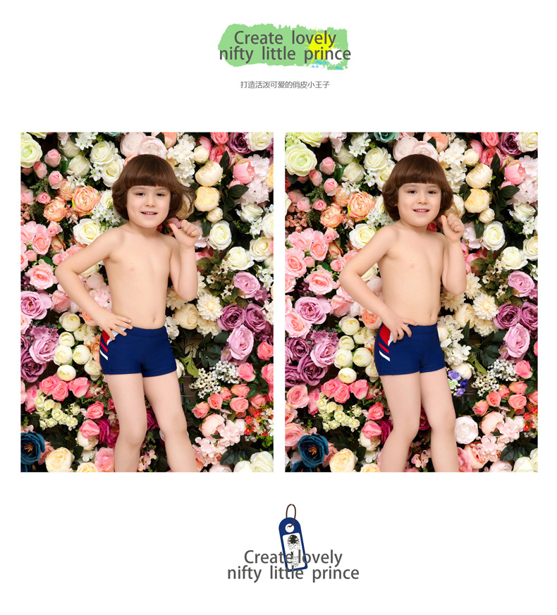 Shu Man Children Đồ bơi Quần short Xiao Zhong Tong Dây đeo chặt chẽ và thoải mái Đồ bơi màu tương phản Đồ bơi - Bộ đồ bơi của Kid đồ bơi bé gái