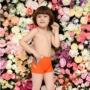 Shu Man Children Đồ bơi Quần short Xiao Zhong Tong Dây đeo chặt chẽ và thoải mái Đồ bơi màu tương phản Đồ bơi - Bộ đồ bơi của Kid bộ bơi dài tay bé gái