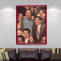 There are framed paintings like Chairman Maos old photos living room decoration paintings Mao Zedong and friends from various states wall hanging paintings