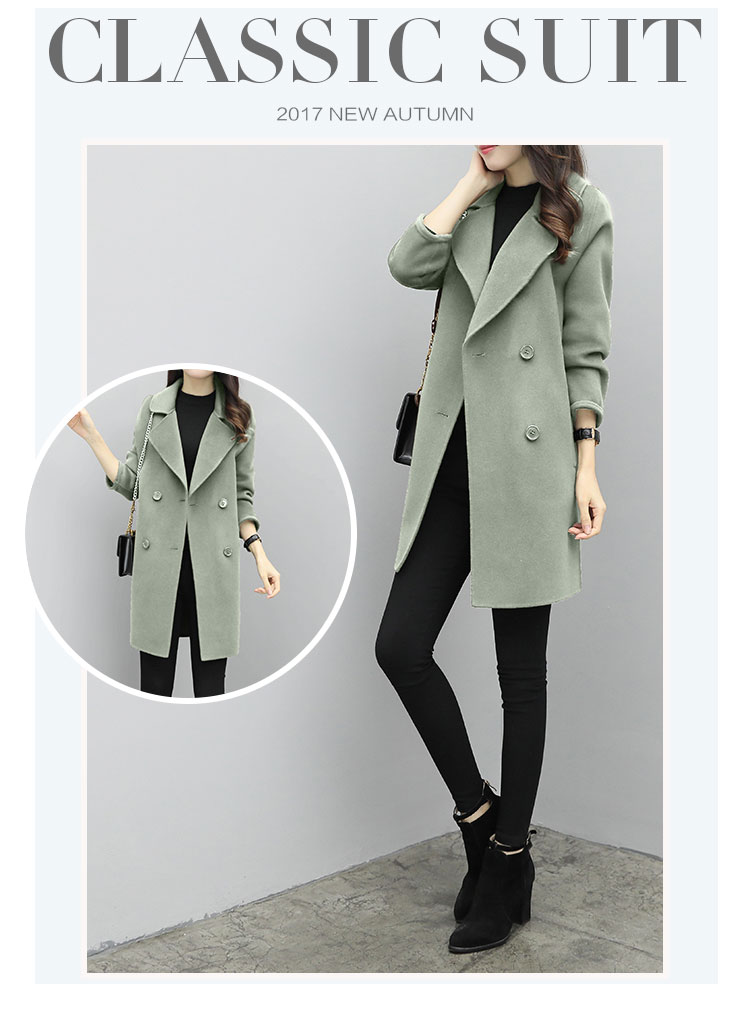 Áo chống mùa thu đông 2018 phiên bản Hàn Quốc mới của áo khoác len nữ dài coat áo khoác dày hơn buông lỏng áo khoác nữ dáng dài