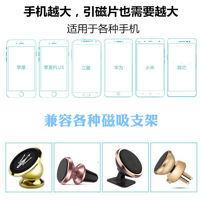 Magnetic Sheet Car Phone Holder Navigation Suction Cup Magnetic Patch Phone Back Adhesive Iron Sheet Creative Metal Magnetic Patch