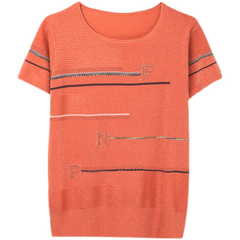 恒源祥 T-shirt, summer summer clothing, thin knitted sweater