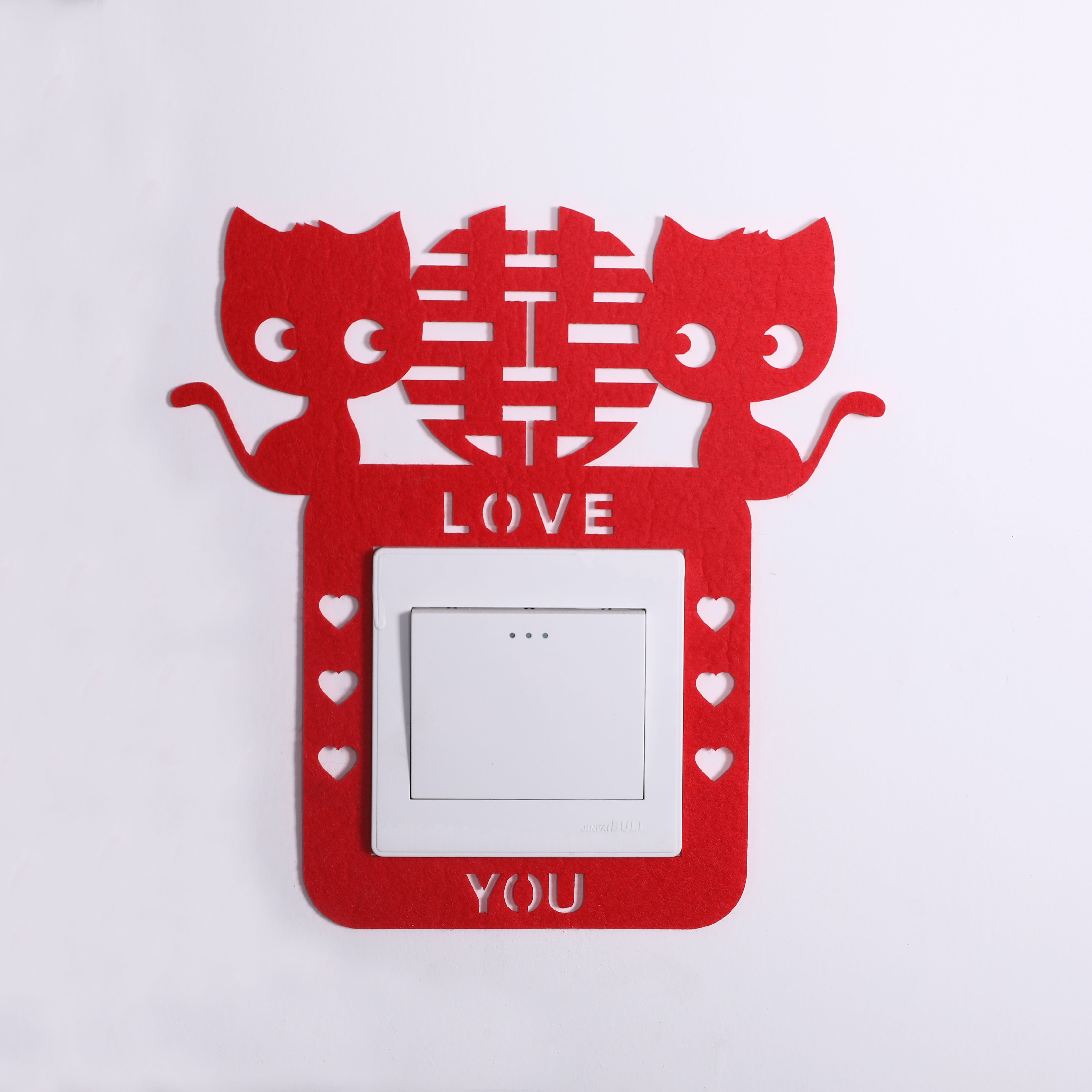 Wedding creative hollow felt switch sticker Socket sticker Protective cover wall sticker non-woven switch wall sticker Wedding supplies
