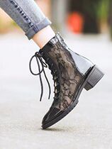 Net yarn Martin boots Women Summer slim Inn Wind sandals Women Breathable 100 Hitch Hollowed-out Mesh Netting short boots Summer