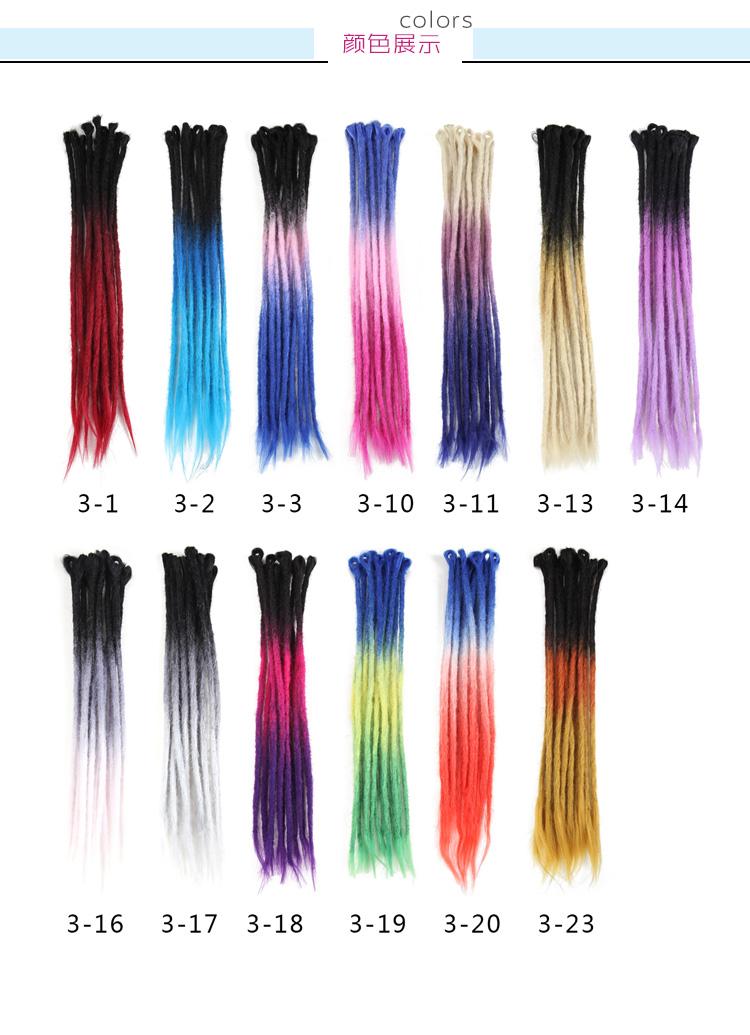 Dirty braided wig Handmade Dirty braided monochrome Reggae Dirty braided Ethnic style Hip-hop hair extension Rock hip-hop wig braided hair