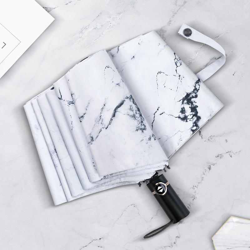 10 bone large number automatic umbrella folding umbrella male South Korean small Qing New clear rain dual-use goddess beach umbrella black rubber sunscreen