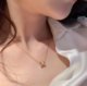 South Korea's Louise Damas light luxury small waist necklace women's 18K gold sweater chain rose gold color gold high-end sense