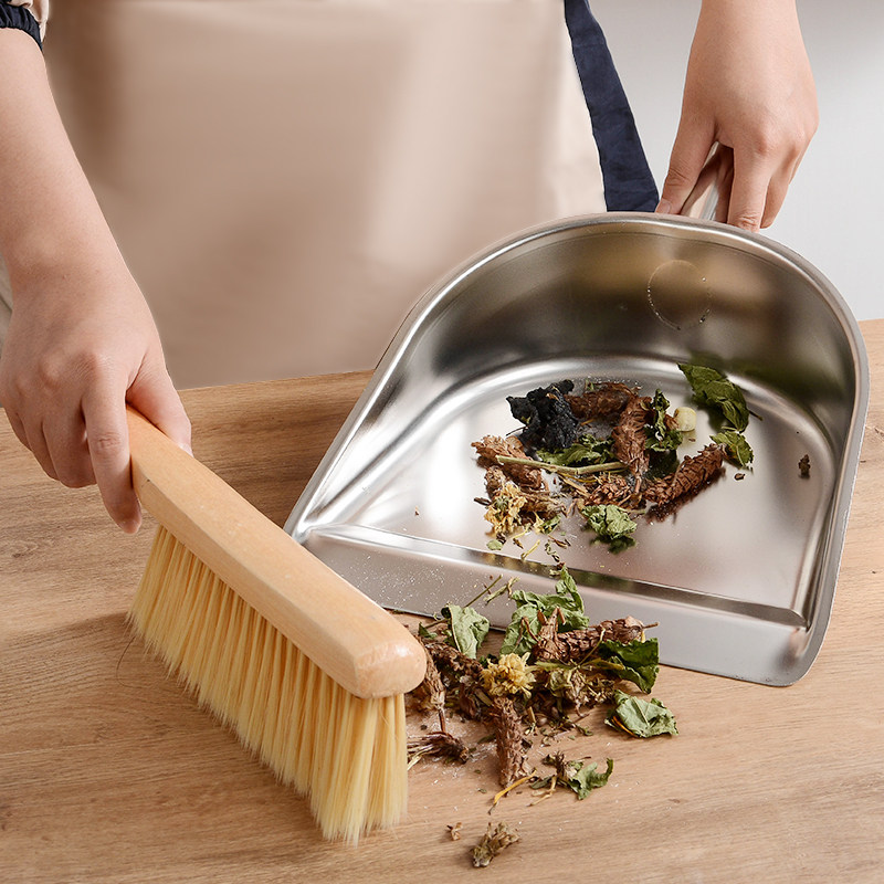 Tethick handheld stainless steel shovel desktop small garbage shovel dustpan home short handle clean shovel cat dog sand shovel