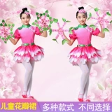 Детские национальные танцевальные костюмы, цветы персика, производительность, костюмы для девочек 1 июня, цветы, цветы