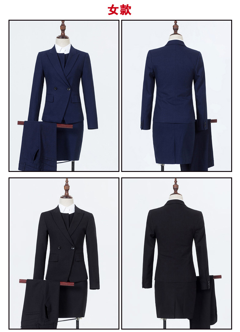 Bộ đồ vest nam và nữ có cùng một đoạn kinh doanh mặc phỏng vấn kinh doanh trang phục quản lý ngân hàng đồng phục đôi phù hợp với giáo viên áo nam