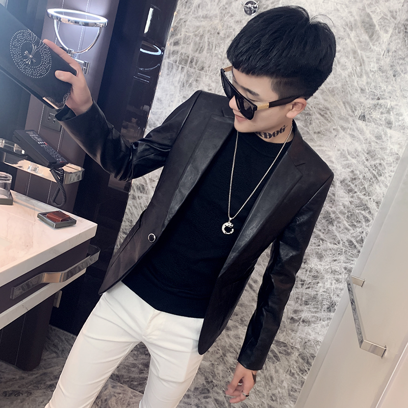 Leather Suit Men's Jacket Spring and Autumn Trend Casual High-end Shirt