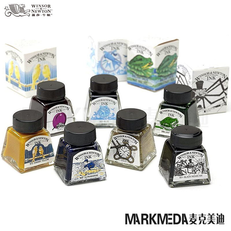 Imported Windsor Newton Drawing Ink Drawing ink 14ml suit Single bottle transparent watercolor quick dry waterproof