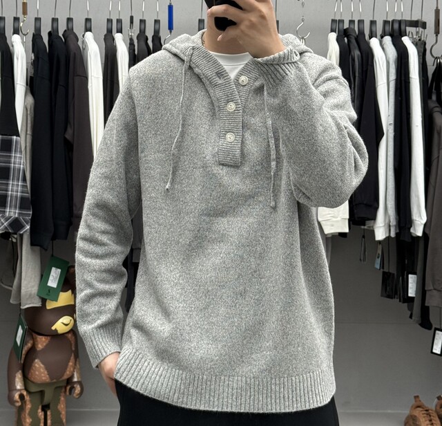 High-end lazy style half-cardigan hooded sweater for men in autumn and winter Korean style old money style loose casual sweater jacket