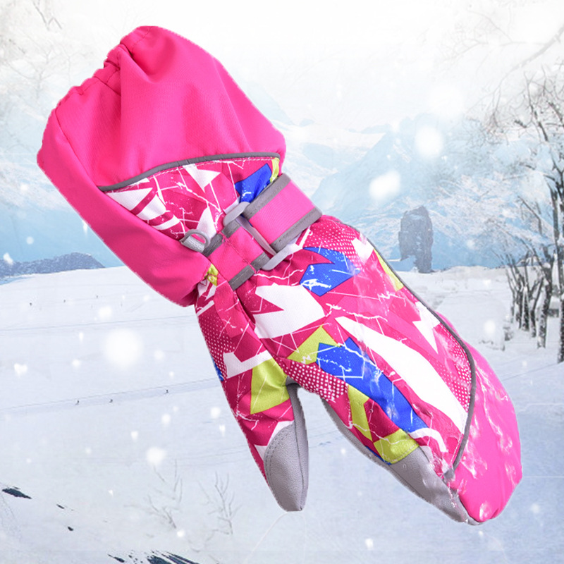 Children's ski gloves male and female windproof and waterproof ski gear Warm Riding Gloves Mountaineering Bag Finger Gloves