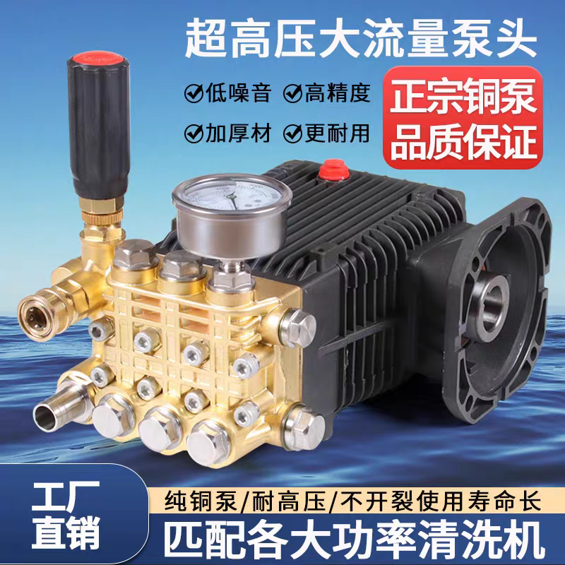 Black Cat High-Pressure Washer Pump Head Car Wash Machine Commercial Pump Head Plunger Pump Pure Copper Pump Head Assembly Universal
