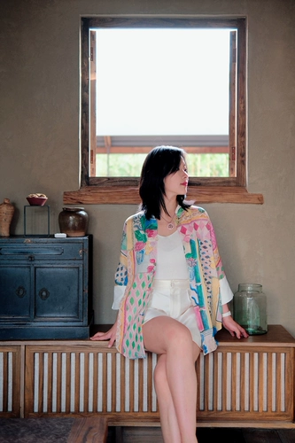 介面 Гуава Matisse Printed шелковая нить, Summer Travel 2025 Новый стиль новая китайская рубашка