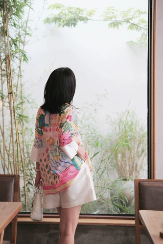 介面 Гуава Matisse Printed шелковая нить, Summer Travel 2025 Новый стиль новая китайская рубашка