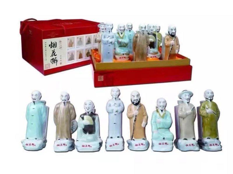 Ceramic bottle collection 9367 wine cabinet shows the new Yangzhou eight monster original gift box brewed a set