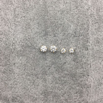 Korean wild Zircon rhinestone single diamond silver plated 14k gold four-claw small earrings exquisite anti-allergic