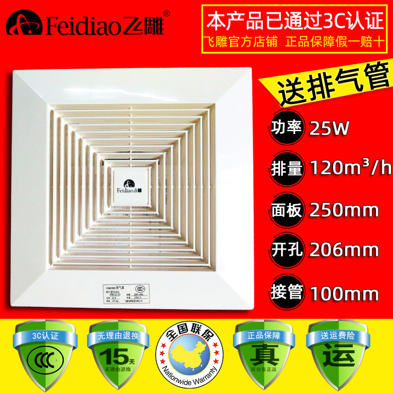 Flying carving ventilation fan ceiling exhaust fan embedded ceiling exhaust fan BPT10-12-AD FHG12A-11