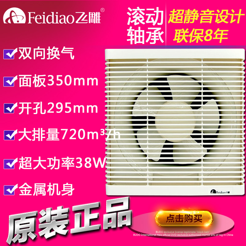 Feidiao ventilation fan two-way exhaust fan kitchen bathroom exhaust bathroom wall window exhaust fan mute 10 inches