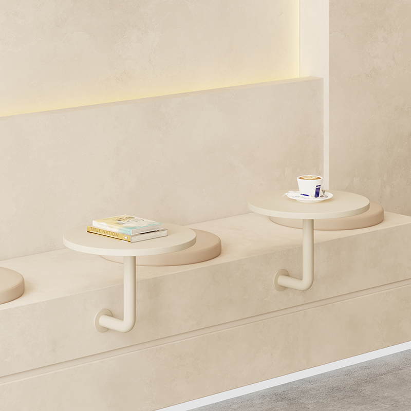 Настенная кофейня в кремовом стиле Daixi milk tea shop на палубе деревянный круглый стол, снэк-бар, чайный мини-столик