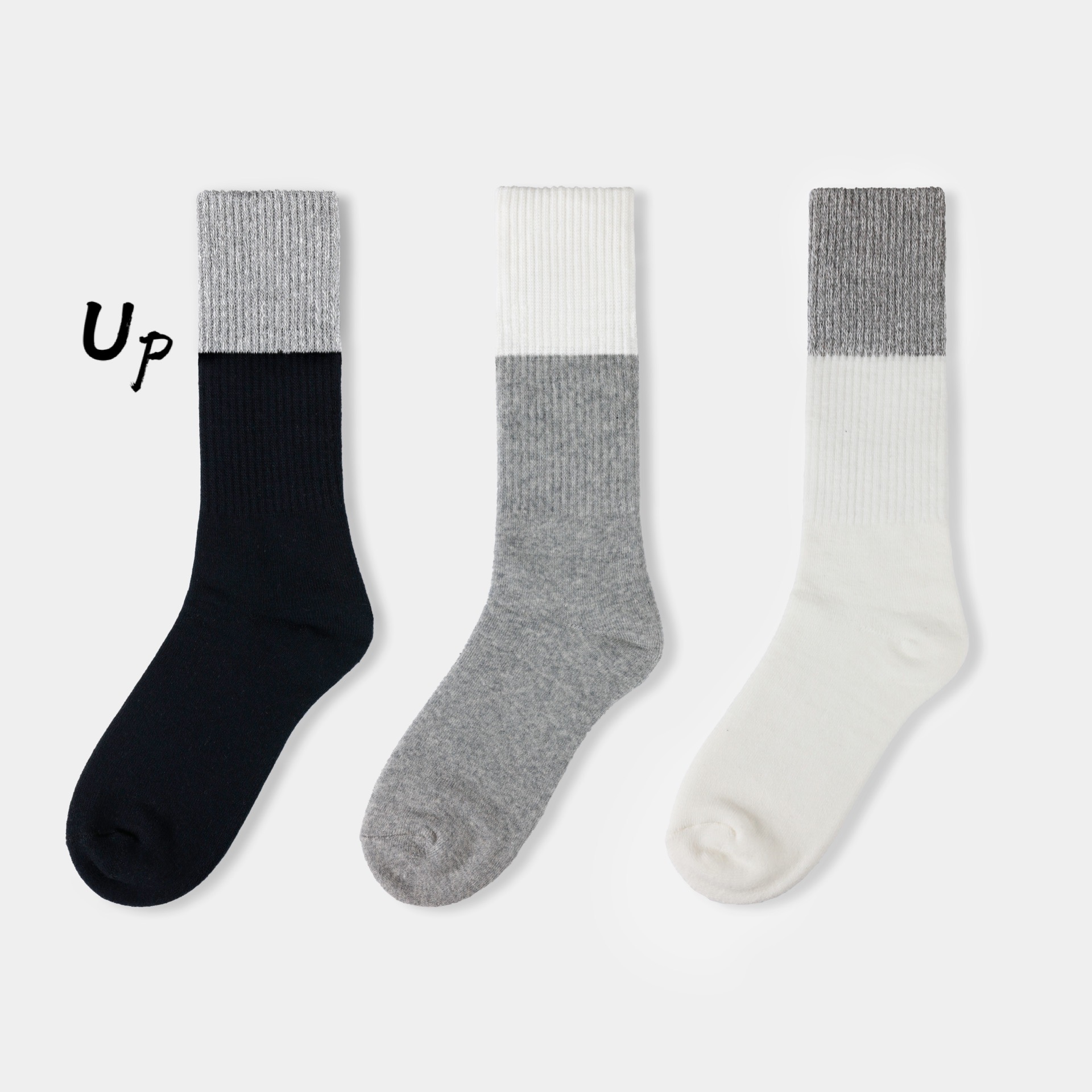 (Domestic Spot) SCARED OF KARMA SOCKS LONG BARREL COLOR BLOCK TOWEL SOCKS SPORT STOCKINGS