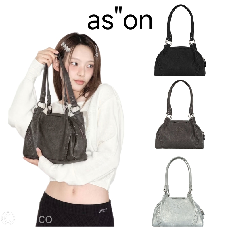 Korean Ason Wandering Bag Li Cha Ren Same Style Leather Motorcycle Bag for Women Niche Retro Single Shoulder Underarm Bag Handbag