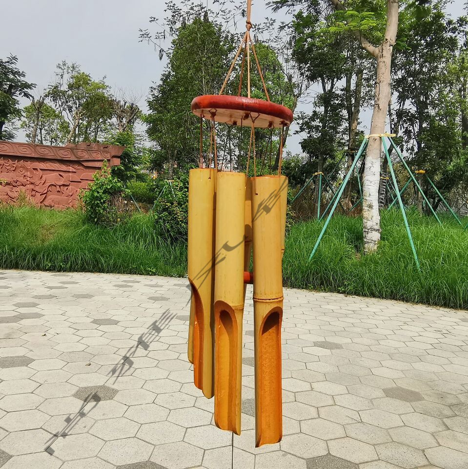 Natural wind bamboo wood pipe music wind chime ornaments indoor and outdoor bamboo garden Japanese wind chimes home decoration pendant