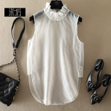 Демисезонная модная шелковая рубашка, майка топ, в западном стиле