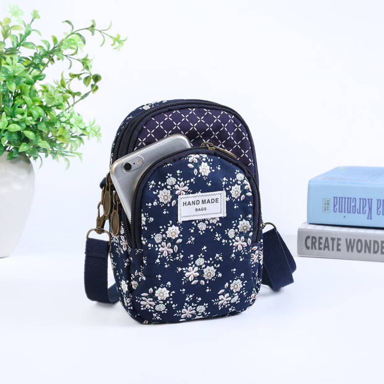 Túi xách mini nữ 2019 mới có túi đeo chéo điện thoại di động ba dây kéo Phiên bản tiếng Hàn của gói thay đổi dung lượng lớn treo cổ túi dọc - Túi điện thoại túi coach nữ