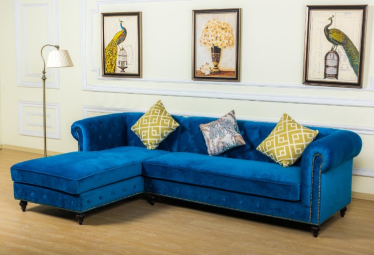Miễn phí vận chuyển ánh sáng sang trọng Mỹ sofa vải nhung retro phòng khách châu Âu đơn giản Châu Âu tân cổ điển chút ba rửa - Ghế sô pha sofa giường thông minh