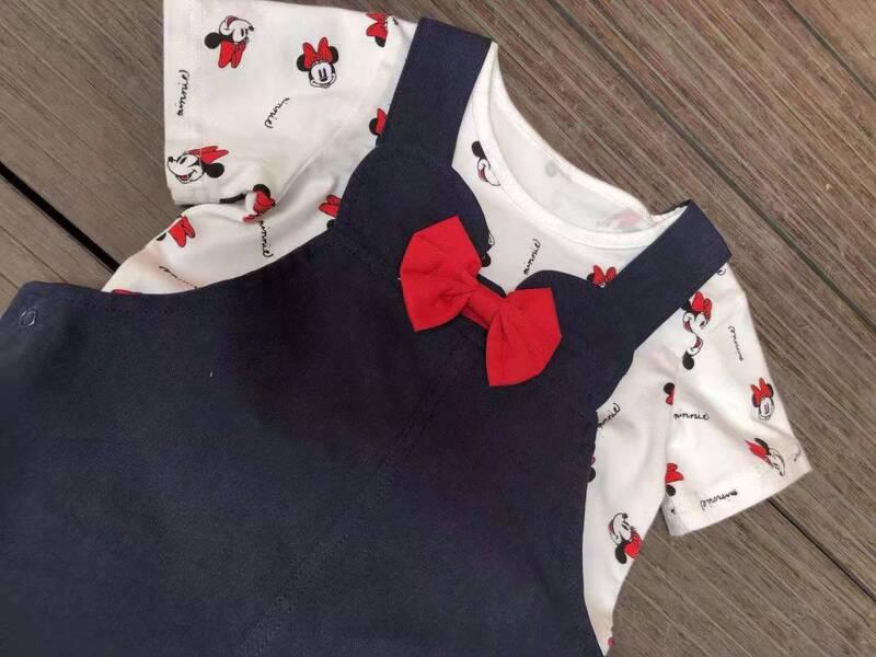 Baby Girl Infant Cotton Short-Sleeved Dress 19 New Style Minnie Mouse Top + Bow Skirt Baby Girl Infant Cotton Short-Sleeved Dress 19 New Style Minnie Mouse Top + Bow Skirt