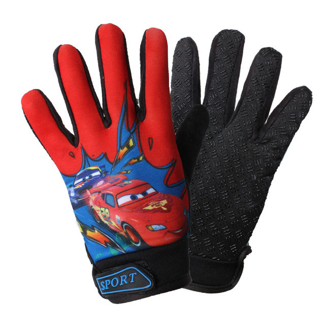 Children's full-finger gloves for boys and girls, cycling, non-slip, outdoor sports, fall and winter students, velvet, warm and thin