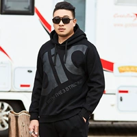 Tide thương hiệu áo len trùm đầu nam size lớn cộng với phân bón để tăng độ béo cho nam áo phông 2019 xuân mới áo khoác rộng - Mùa xuân áo sơ mi trắng nữ công sở
