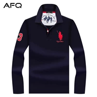 AFQ mùa thu mới cho nam áo thun dài tay Lapel cotton giản dị áo sơ mi POLO kinh doanh lỏng lẻo áo thun Paul nam áo phông dài